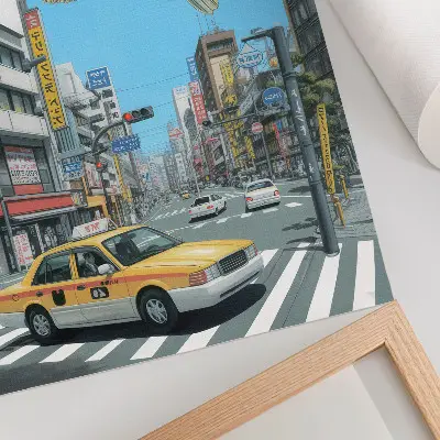 Decorative poster urban surrealism fish street art print
