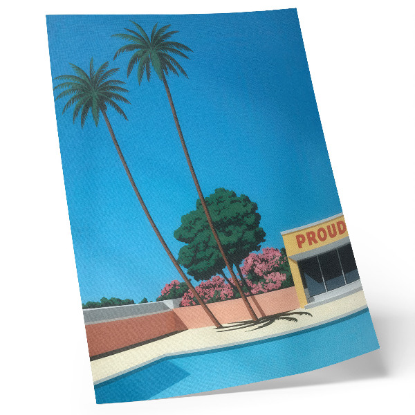 Decorative poster Blue sky palm trees swimming pool modern style