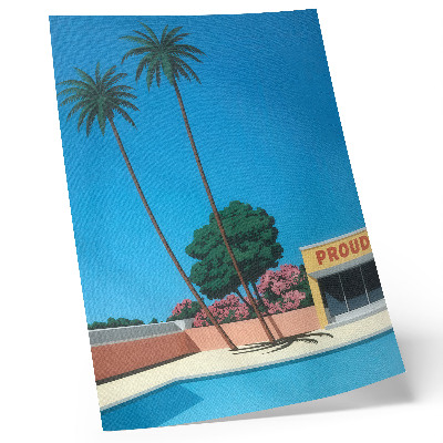 Decorative poster Blue sky palm trees swimming pool modern style