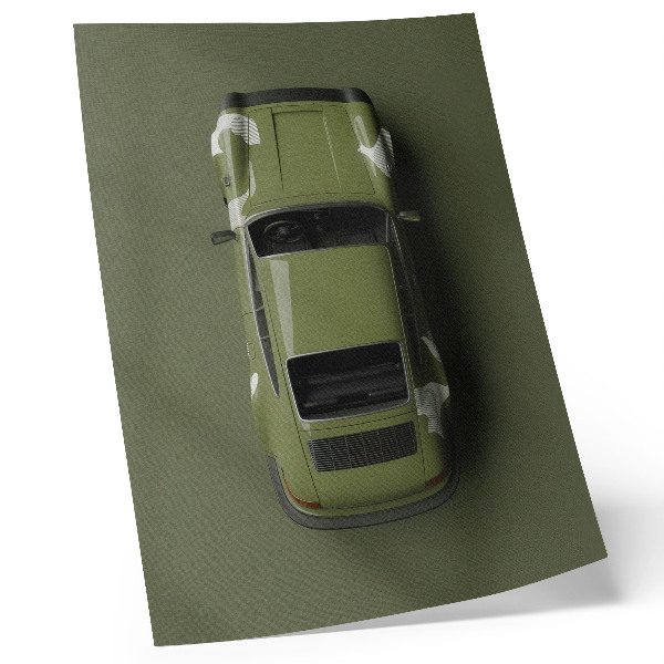 Poster Elegant green car minimalism simplicity