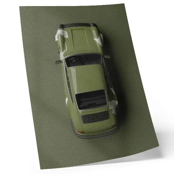 Poster elegant minimalist green car design