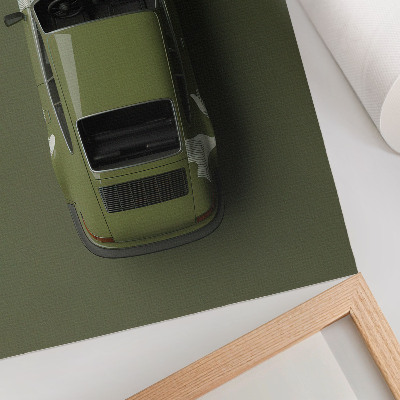 Poster Elegant green car minimalism simplicity