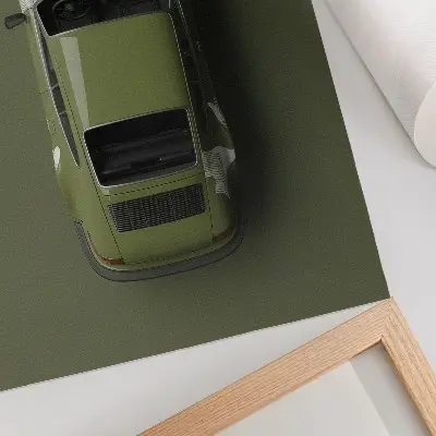 Poster elegant minimalist green car design