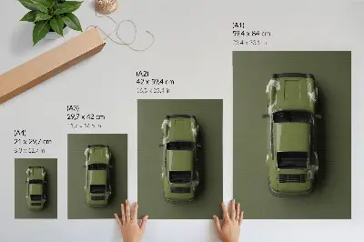 Poster elegant minimalist green car design
