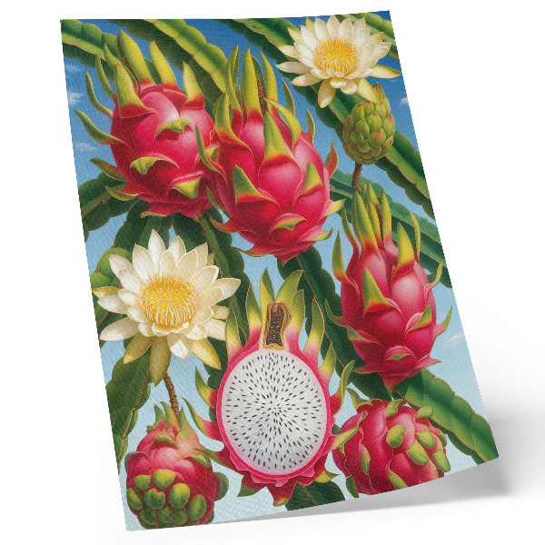 Art print Exotic fruits cacti sky bright colors
