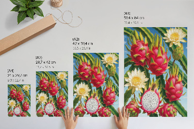 Art print Exotic fruits cacti sky bright colors