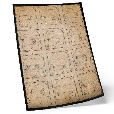 Poster twelve human profiles in outline after a drawing by Albrecht Dürer, ca. 1794