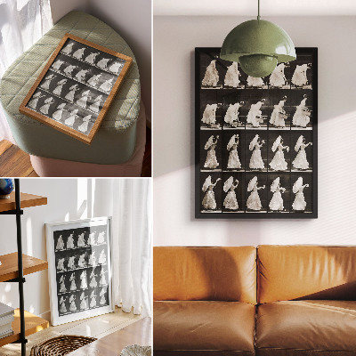 Poster Woman Lifting a Basket, Waving a Handkerchief (1887) – photograph by Eadweard Muybridge