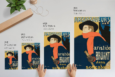 Poster The Ambassadors of Aristide Bruant dans son cabaret 1892 high resolution print by Henri de Toulouse-Lautrec