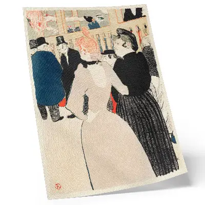 Decorative poster high-resolution print of At the Moulin Rouge La Goulue and Her Sister (1892) by Henri de Toulouse-Lautrec