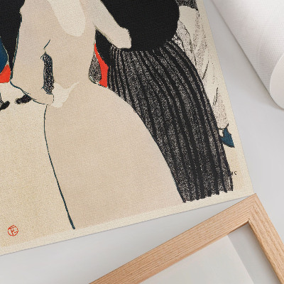 Decorative poster At the Moulin Rouge La Goulue and Her Sister (1892), high-resolution print by Henri de Toulouse-Lautrec
