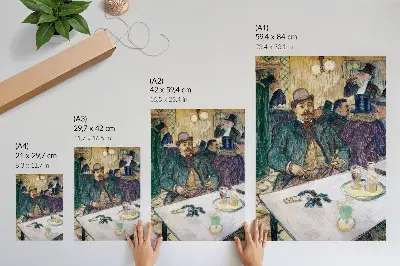 Poster of the high-resolution painting Mr. Boileau in the Café by Henri de Toulouse-Lautrec