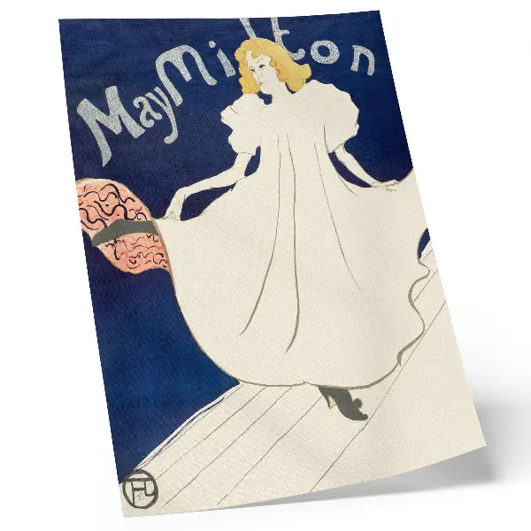 Decorative poster high-resolution print of May Milton by Henri de Toulouse-Lautrec from 1895