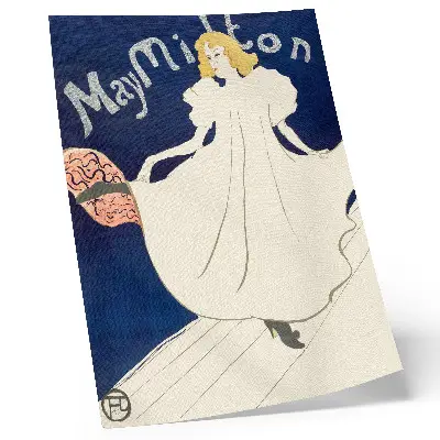 Decorative poster high-resolution print of May Milton by Henri de Toulouse-Lautrec from 1895