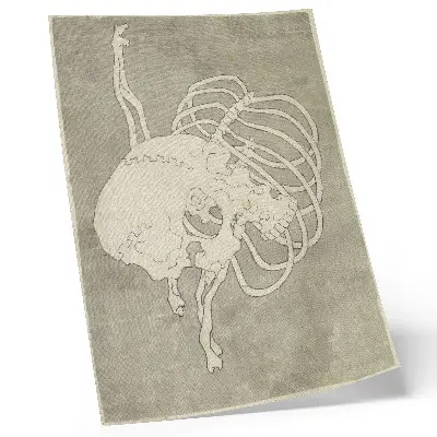 Hokusai Skull with Ribs Premium Wall Art a high-quality print of the original public domain painting from the Rijksmuseum