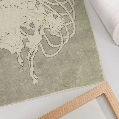 Hokusai Skull with Ribs Premium Wall Art a high-quality print of the original public domain painting from the Rijksmuseum