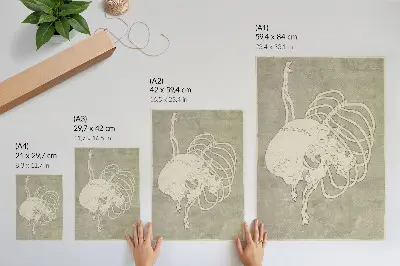 Hokusai Skull with Ribs Premium Wall Art a high-quality print of the original public domain painting from the Rijksmuseum