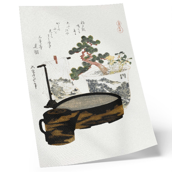 Decorative poster Katsushiki Hokusai's Tea Table (1822) – vintage Japanese woodblock print