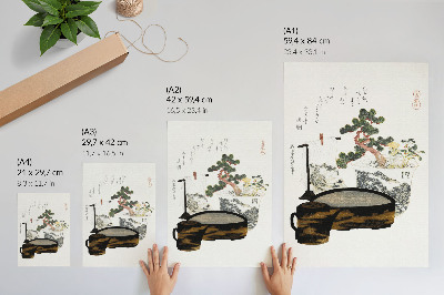 Decorative poster Katsushiki Hokusai's Tea Table (1822) – vintage Japanese woodblock print