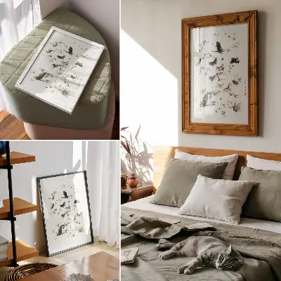 Hokusai's Butterflies and Moths (1830-1850) premium wall art