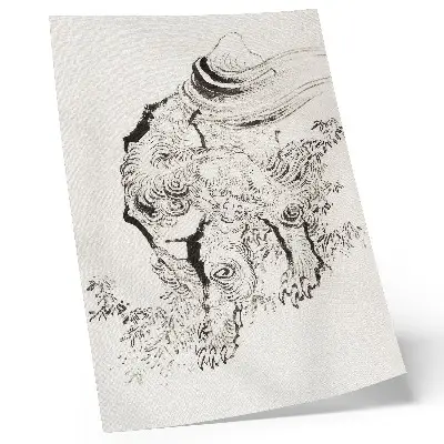 Decorative poster featuring Hokusai's Japanese Tiger from the Album of Sketches (1760-1849)