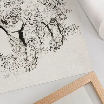 Decorative poster featuring Hokusai's Japanese Tiger from the Album of Sketches (1760-1849)