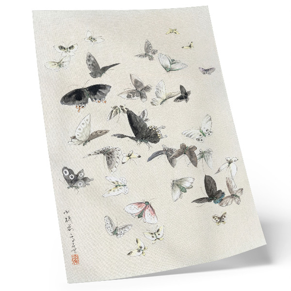 Poster Hokusai's Butterflies and Moths