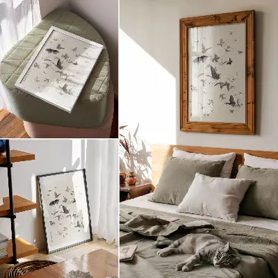 Hokusai's Butterflies and Moths art print poster