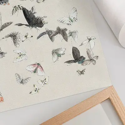 Hokusai's Butterflies and Moths art print poster