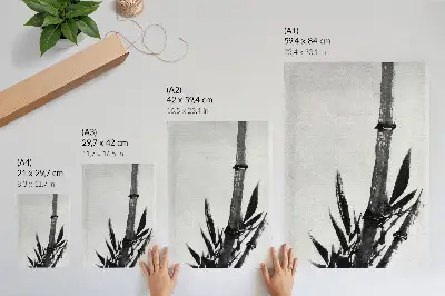 Art print featuring Bamboo by Katsushika Hokusai in a vintage Japanese painting style