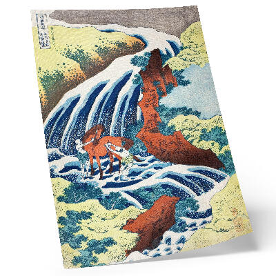 Premium wall art Vintage Japanese woodblock print by Hokusai of the Yoshitsune Falls in Yoshino, Izumi Province (1833–1834)