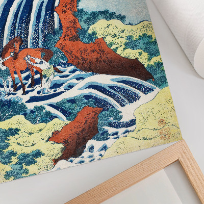 Premium wall art Vintage Japanese woodblock print by Hokusai of the Yoshitsune Falls in Yoshino, Izumi Province (1833–1834)