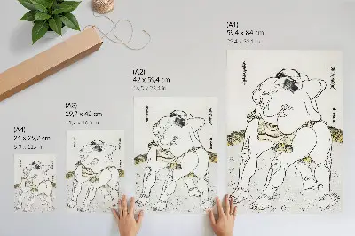 Sumo wrestlers by Katsushiki Hokusai vintage Japanese woodblock print premium wall art