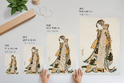 Decorative poster Japanese Hokusai (1760-1849) in vintage ukiyo-e style