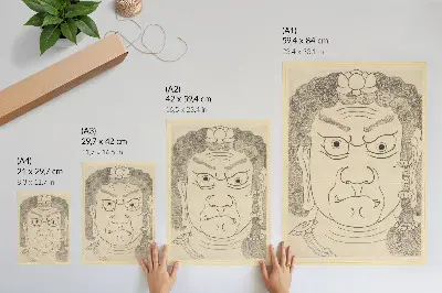 Fudō Myōō mask wall art Katsushika Hokusai School style premium print