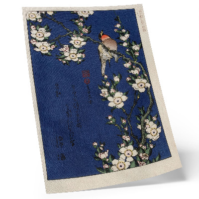 Decorative poster Katsushika Hokusai (1760-1849), Robin on a Cherry Blossom Branch