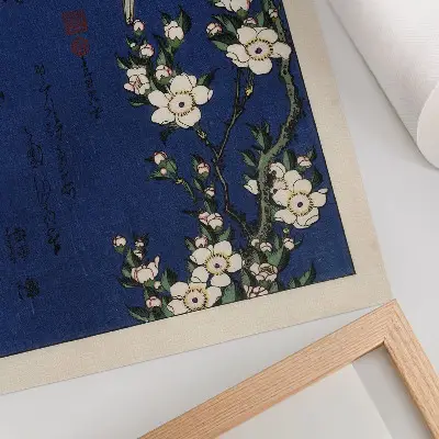 Katsushika Hokusai Robin on a Cherry Blossom Branch Art Print decorative poster