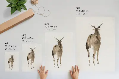 Poster featuring Katsushika Hokusai's Deer vintage animal illustration from 1904