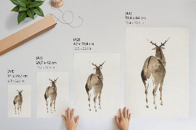 Poster Katsushiki Hokusai's Deer (1904), vintage animal illustration