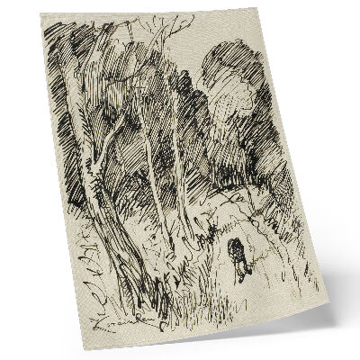 Poster Forest Landscape with a Vagabond by Théophile-Alexandre Pierre Steinlen