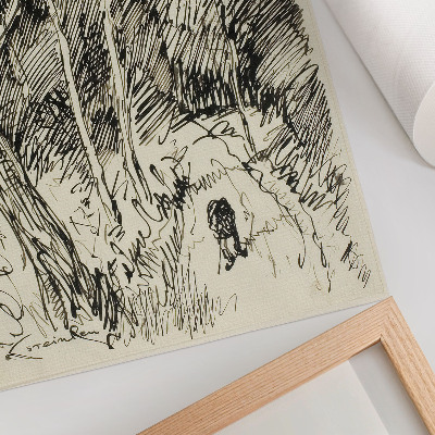 Poster Forest Landscape with a Vagabond by Théophile-Alexandre Pierre Steinlen