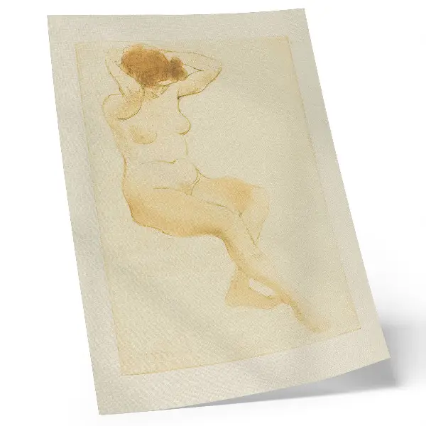 Premium wall art featuring Woman Adjusting Her Hair, Three-Quarter View by Théophile-Alexandre Pierre Steinlen