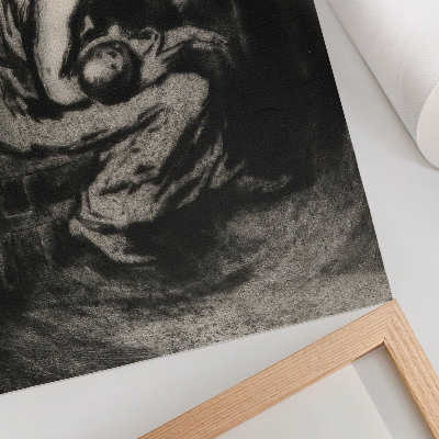 Premium wall art A desperately unhappy woman cuddles her sick child, 1902.