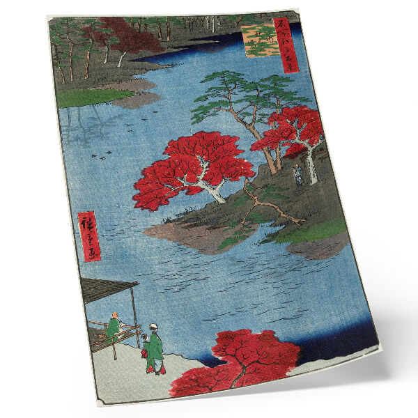 Premium wall art Autumn at the Akiba Temple in Ukiji (1857) antique Japanese prints by Utagawa Hiroshige