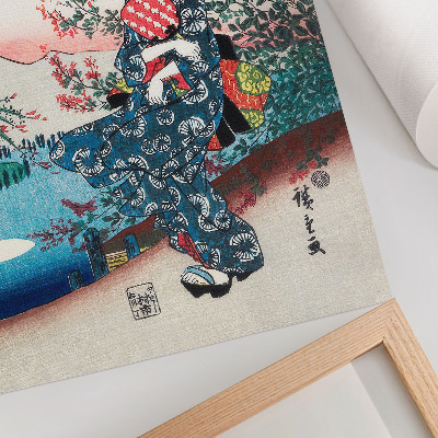 Premium wall art Japanese woman (1844-1846), vintage woodcut by Utagawa Hiroshige