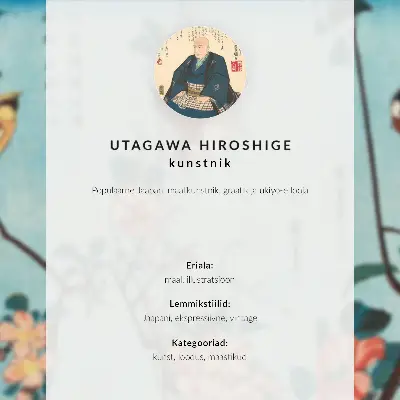 Decorative poster featuring Utagawa Hiroshige's Suidobashi and Surugadai Bridge from 1857