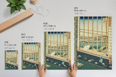 Premium wall art Asakusa Rice Fields and the Torinomachi Festival from the series One Hundred Famous Views of Edo by Hiroshige