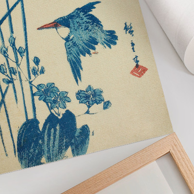 Decorative poster Kingfisher and monochory by Utagawa Hiroshige
