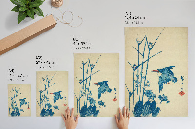 Decorative poster Kingfisher and monochory by Utagawa Hiroshige