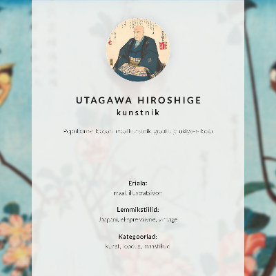 Decorative poster Kingfisher and monochory by Utagawa Hiroshige